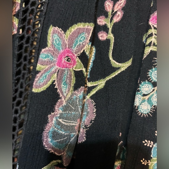 FREE PEOPLE Boho Flowy Tunic, Crochet Details Top - Picture 3 of 13